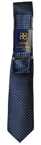 Navy Tie White Dots