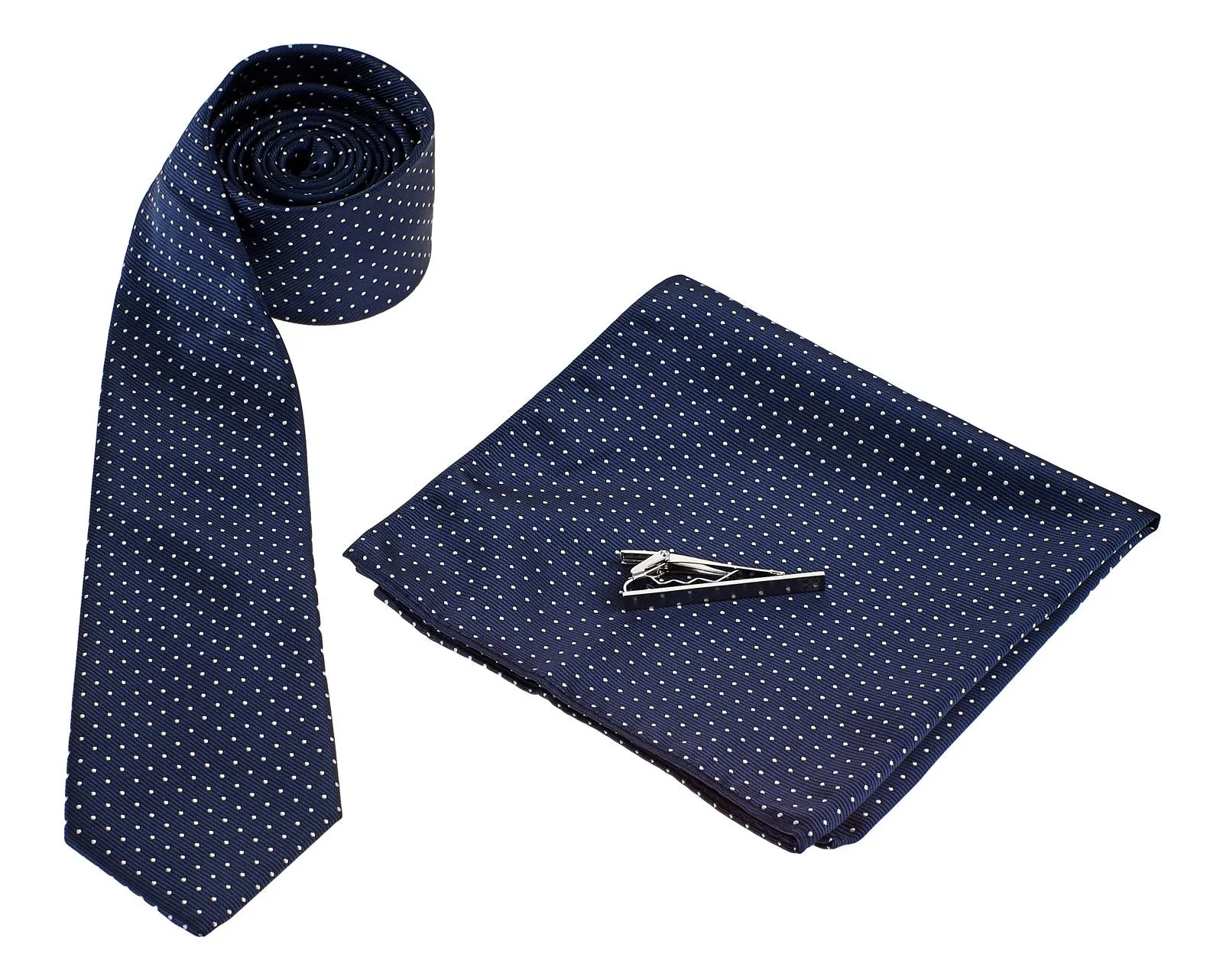 Navy Tie White Dots