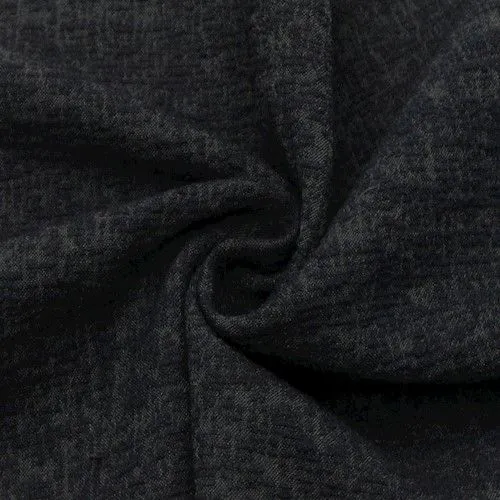 Navy/Gray Wool Blend Textured Jacquard Jacketing Fabric