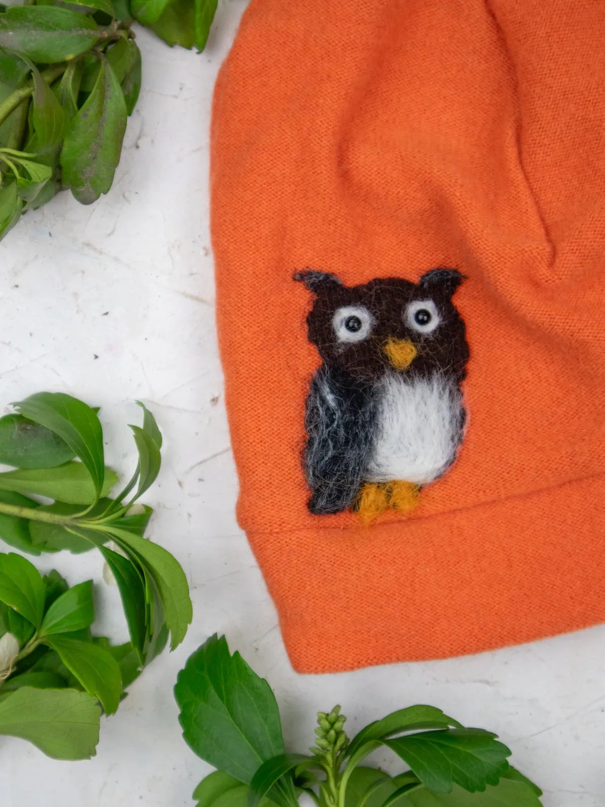 Owl Cashmere Hat - Adult/Big Kid