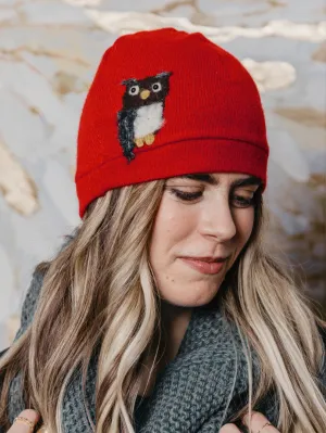 Owl Cashmere Hat - Adult/Big Kid