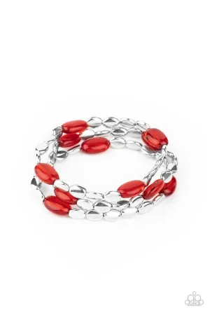 Paparazzi Bracelet ~ Sorry to Burst Your BAUBLE - Red