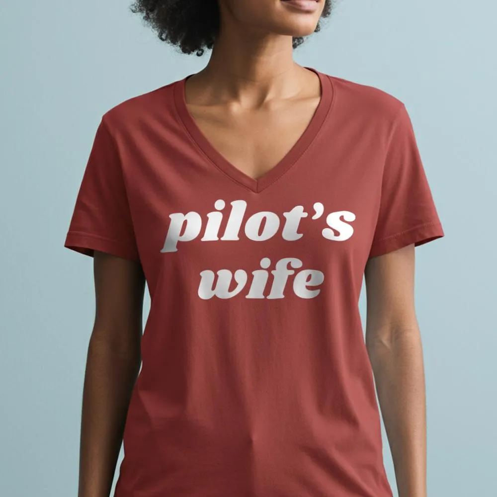 Pilot's Wife - Women's V-Neck T-Shirt