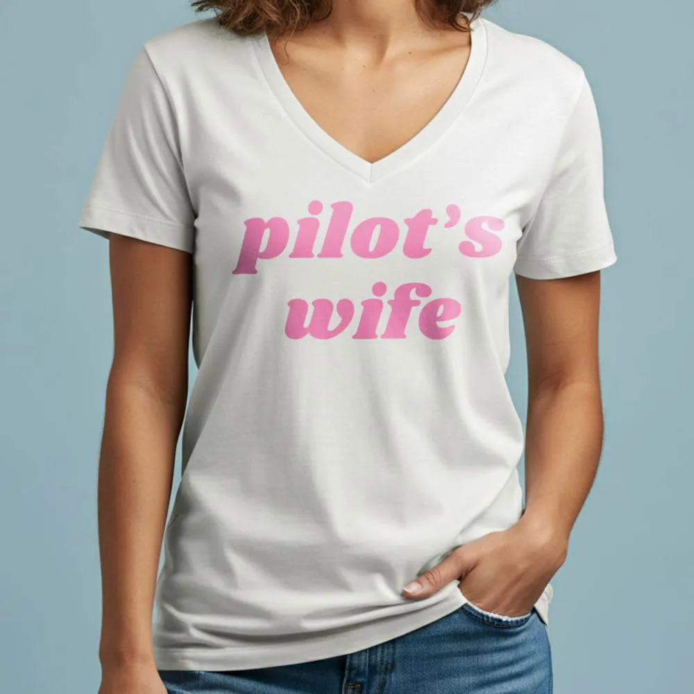 Pilot's Wife - Women's V-Neck T-Shirt