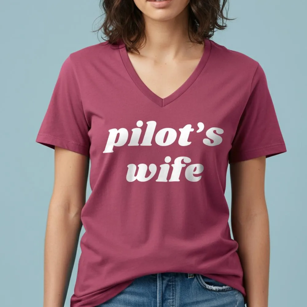 Pilot's Wife - Women's V-Neck T-Shirt