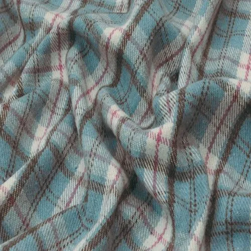 Pink/Baby Blue/Multi Plaid Twill Jacketing Woven Fabric