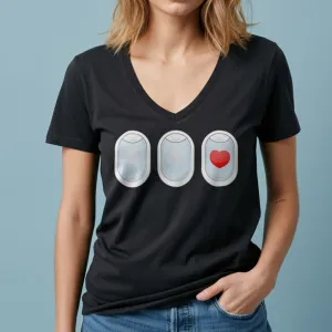 Plane Windows Heart - Women's V-Neck T-Shirt