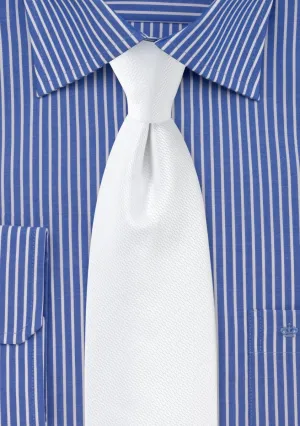 Pure White Small Texture Necktie