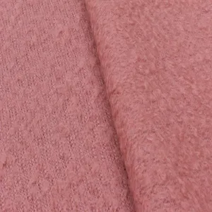 Ribbon Pink Wool Blend Boucle-like Texture Jacketing Fabric