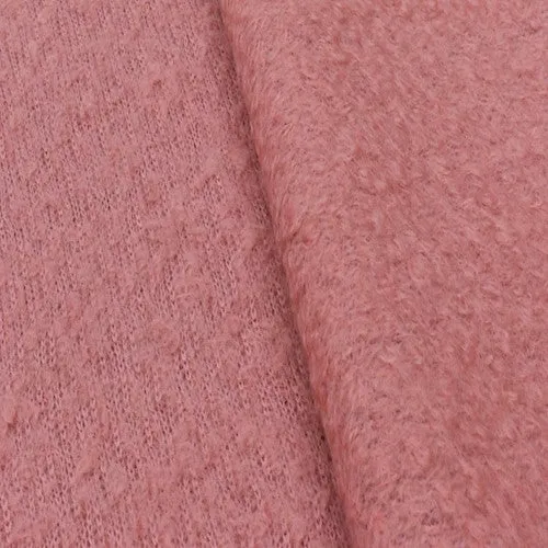 Ribbon Pink Wool Blend Boucle-like Texture Jacketing Fabric