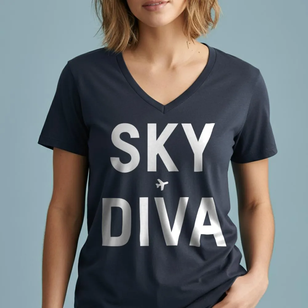 Sky Diva - Women's V-Neck T-Shirt