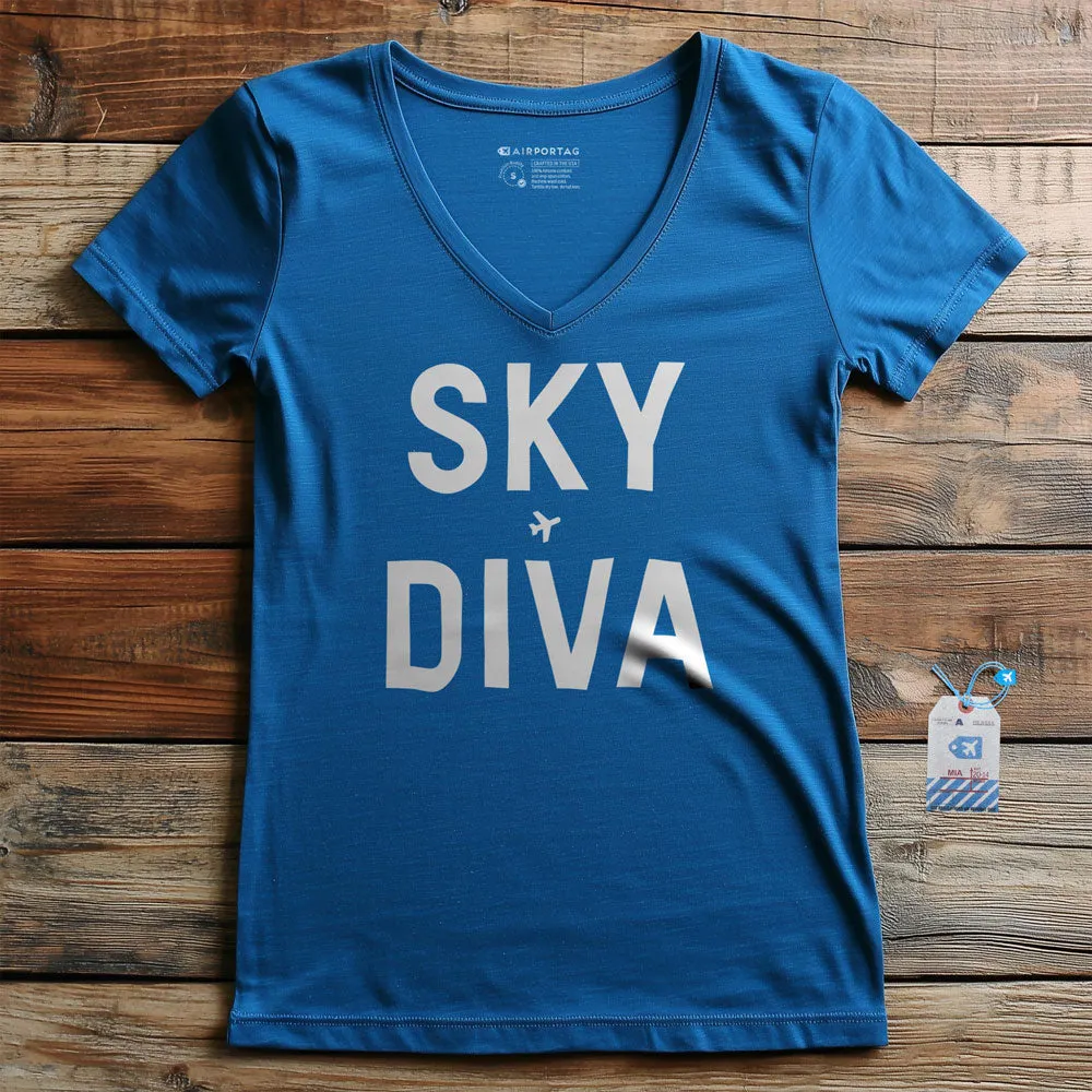 Sky Diva - Women's V-Neck T-Shirt