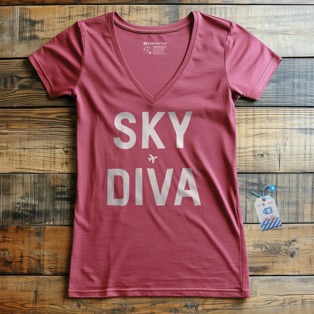 Sky Diva - Women's V-Neck T-Shirt