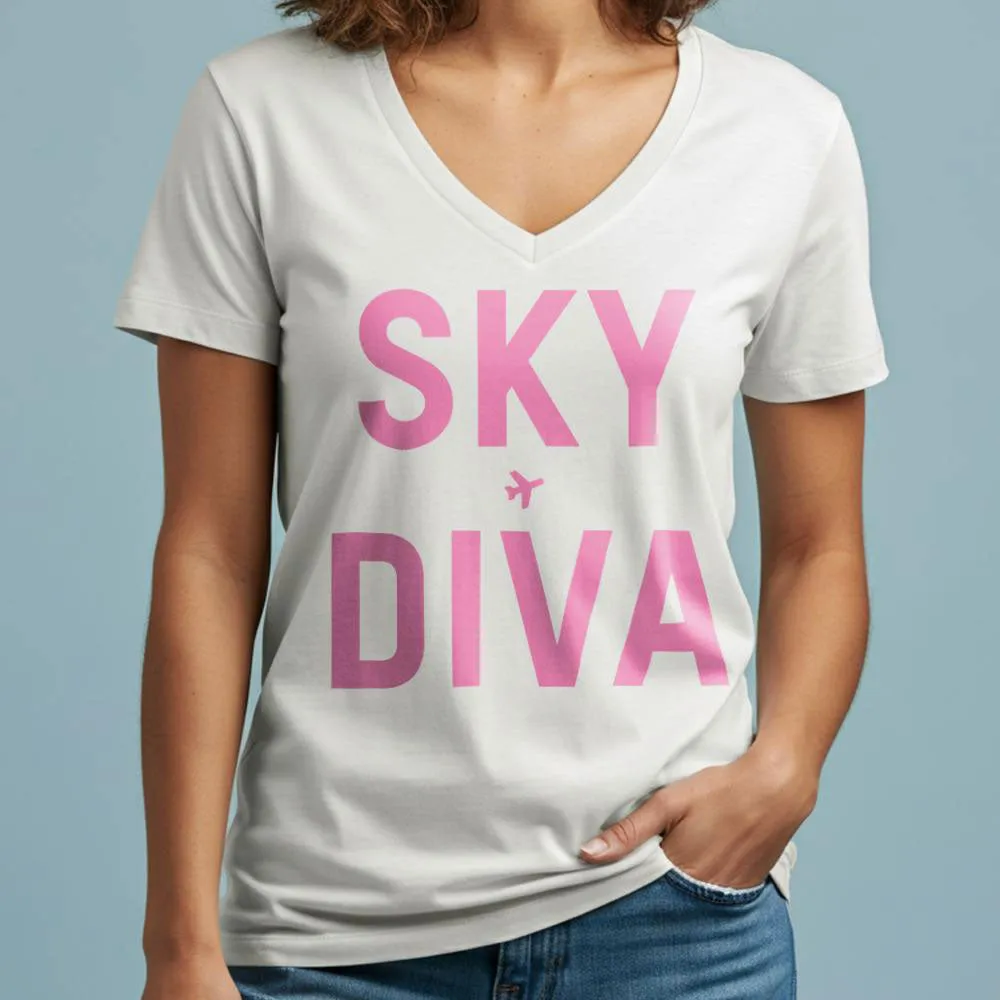 Sky Diva - Women's V-Neck T-Shirt