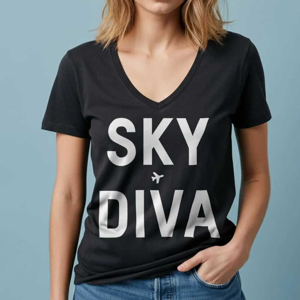 Sky Diva - Women's V-Neck T-Shirt