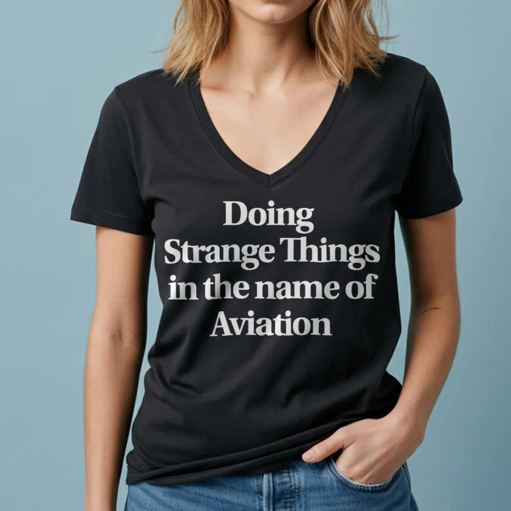 Strange Things Aviation - Women's V-Neck T-Shirt