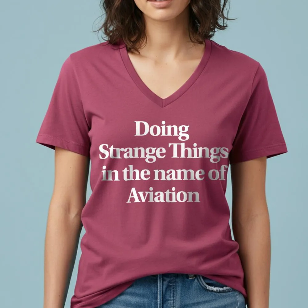 Strange Things Aviation - Women's V-Neck T-Shirt