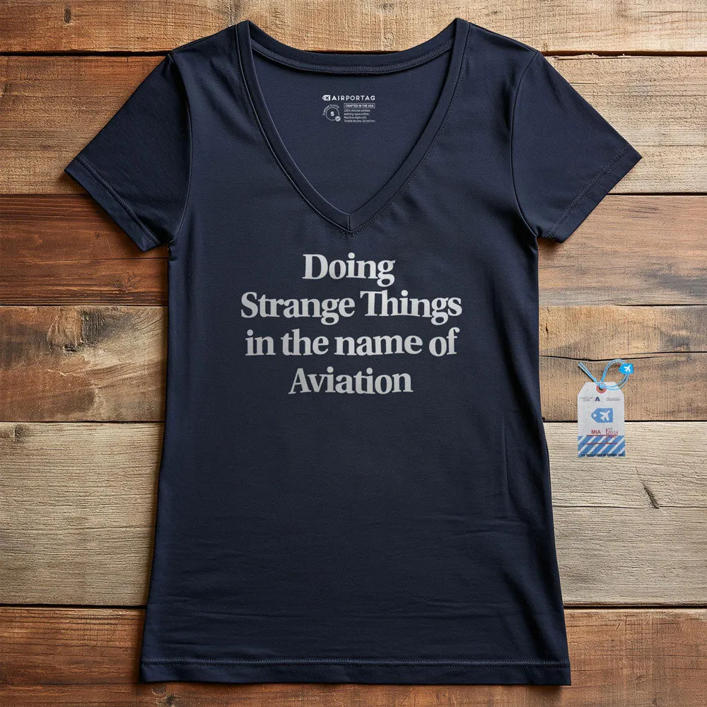 Strange Things Aviation - Women's V-Neck T-Shirt