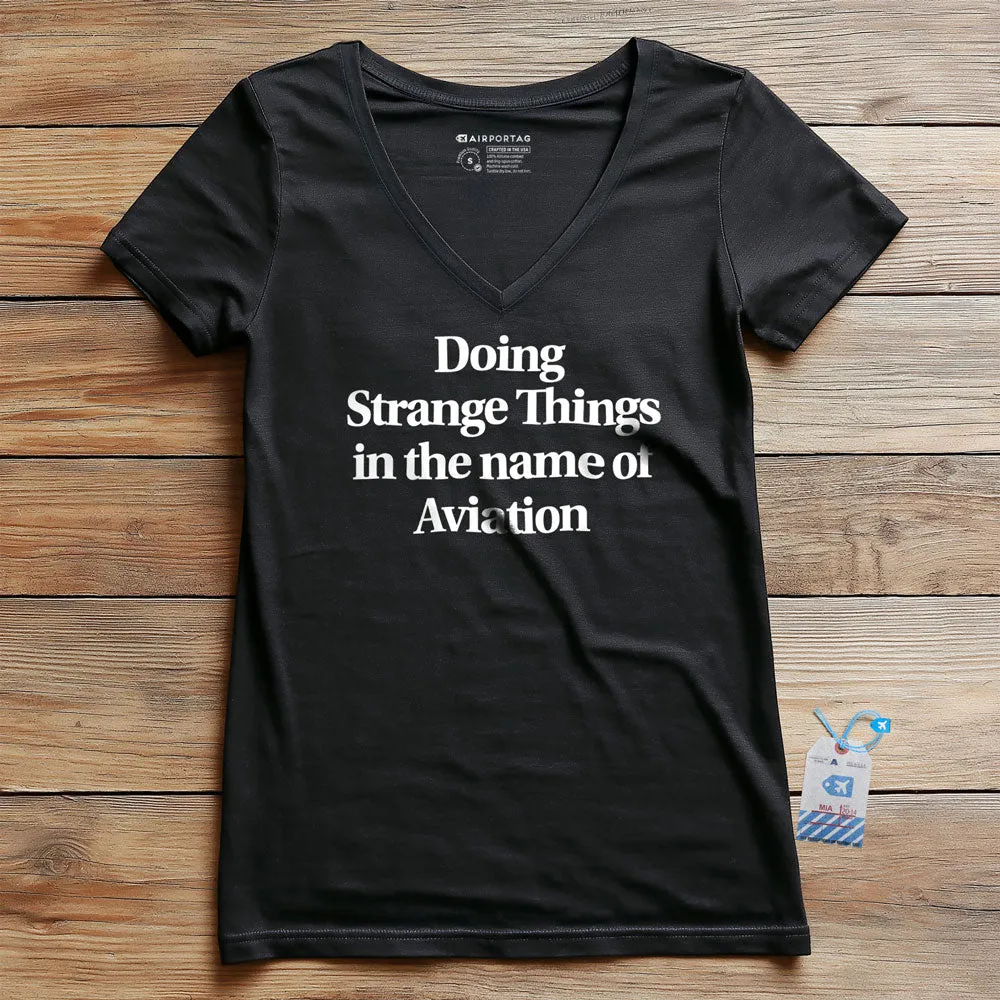 Strange Things Aviation - Women's V-Neck T-Shirt