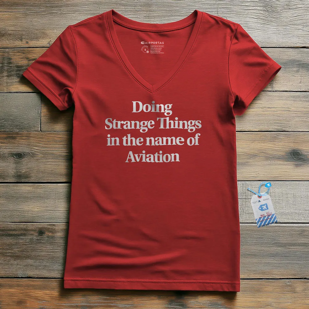 Strange Things Aviation - Women's V-Neck T-Shirt