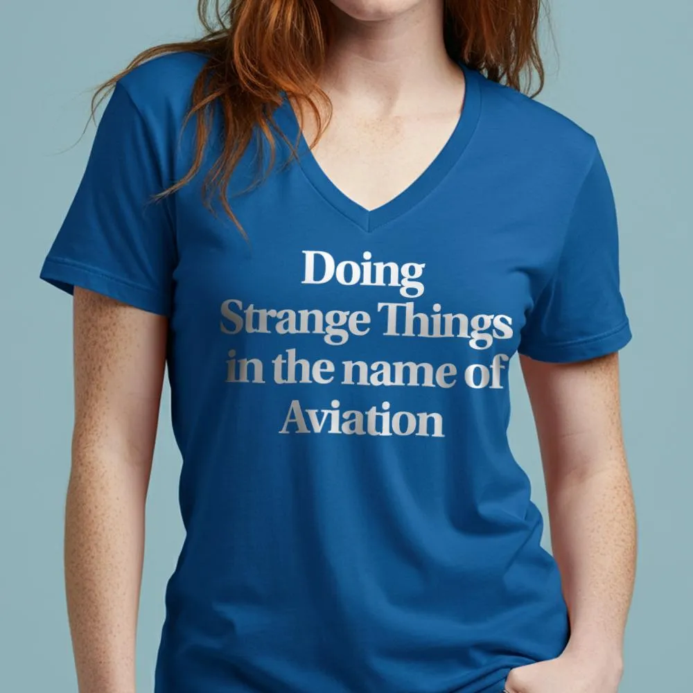 Strange Things Aviation - Women's V-Neck T-Shirt