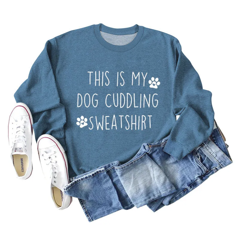 This Is My Dog Fashion Letter Dog Print Leisure Long Sleeve Large Sweater