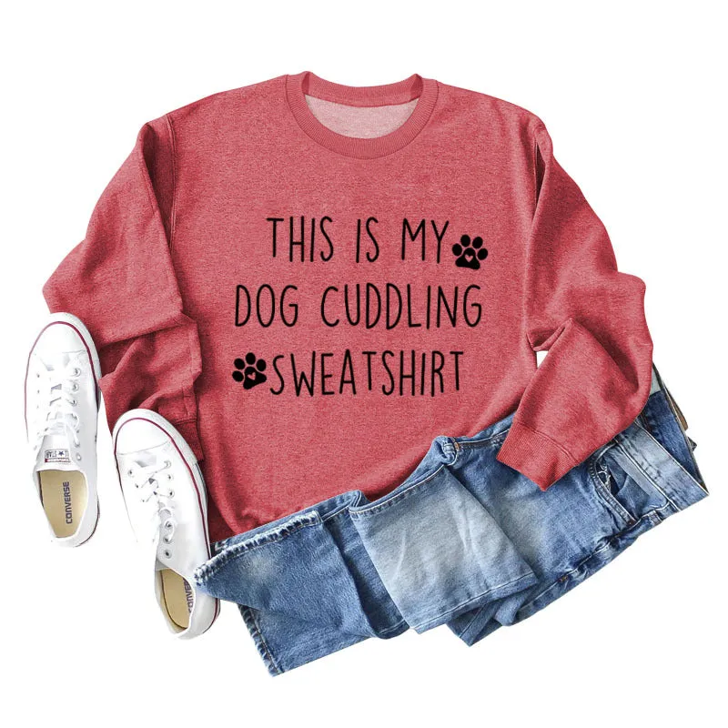 This Is My Dog Fashion Letter Dog Print Leisure Long Sleeve Large Sweater