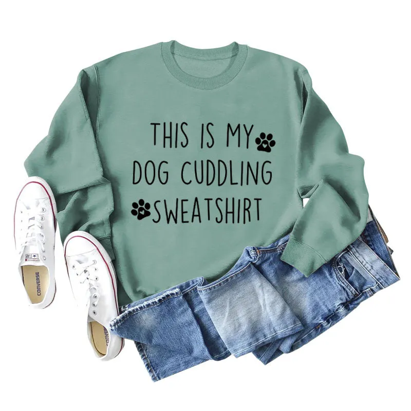 This Is My Dog Fashion Letter Dog Print Leisure Long Sleeve Large Sweater