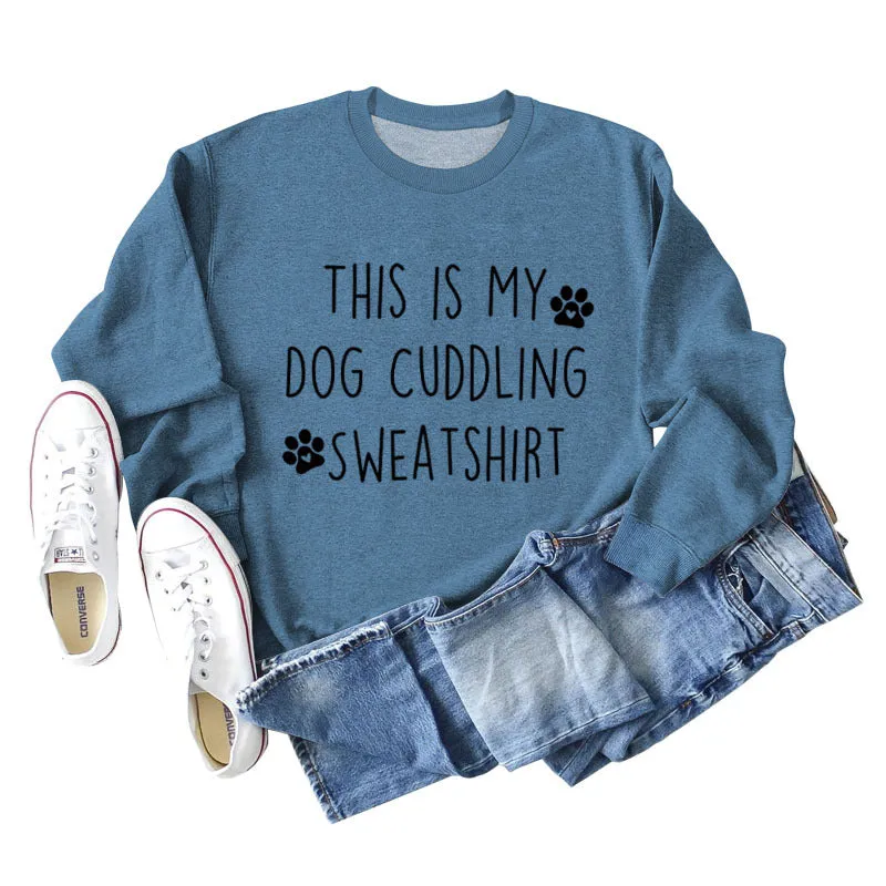 This Is My Dog Fashion Letter Dog Print Leisure Long Sleeve Large Sweater