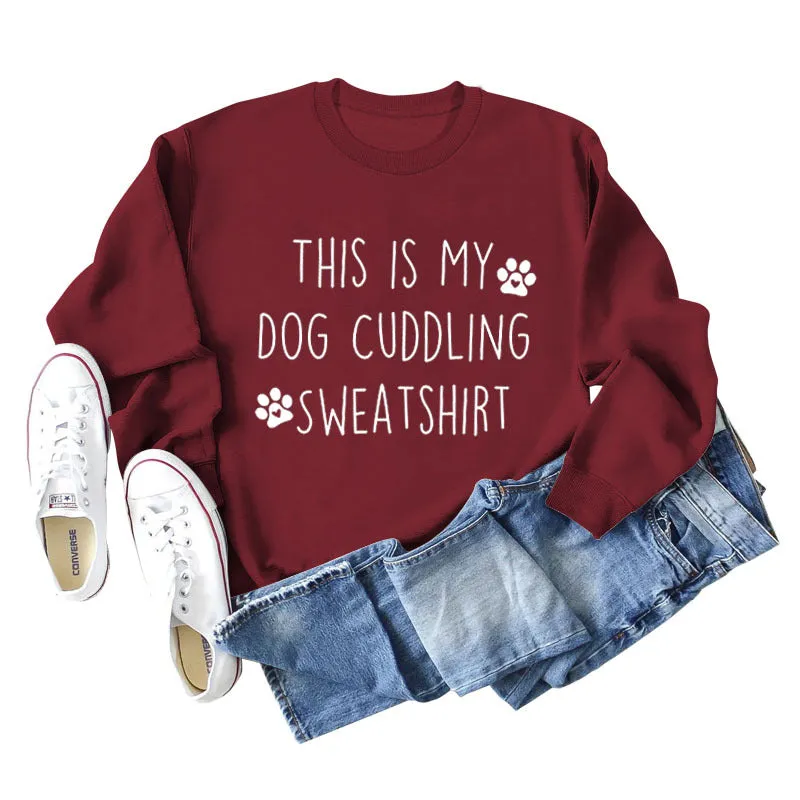 This Is My Dog Fashion Letter Dog Print Leisure Long Sleeve Large Sweater