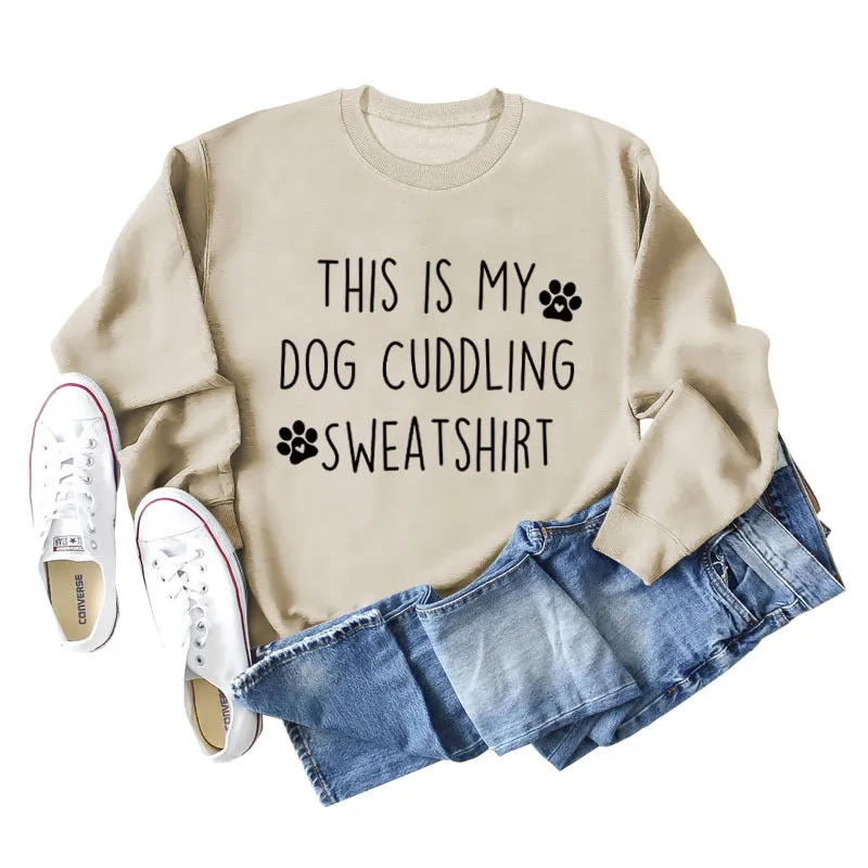 This Is My Dog Fashion Letter Dog Print Leisure Long Sleeve Large Sweater