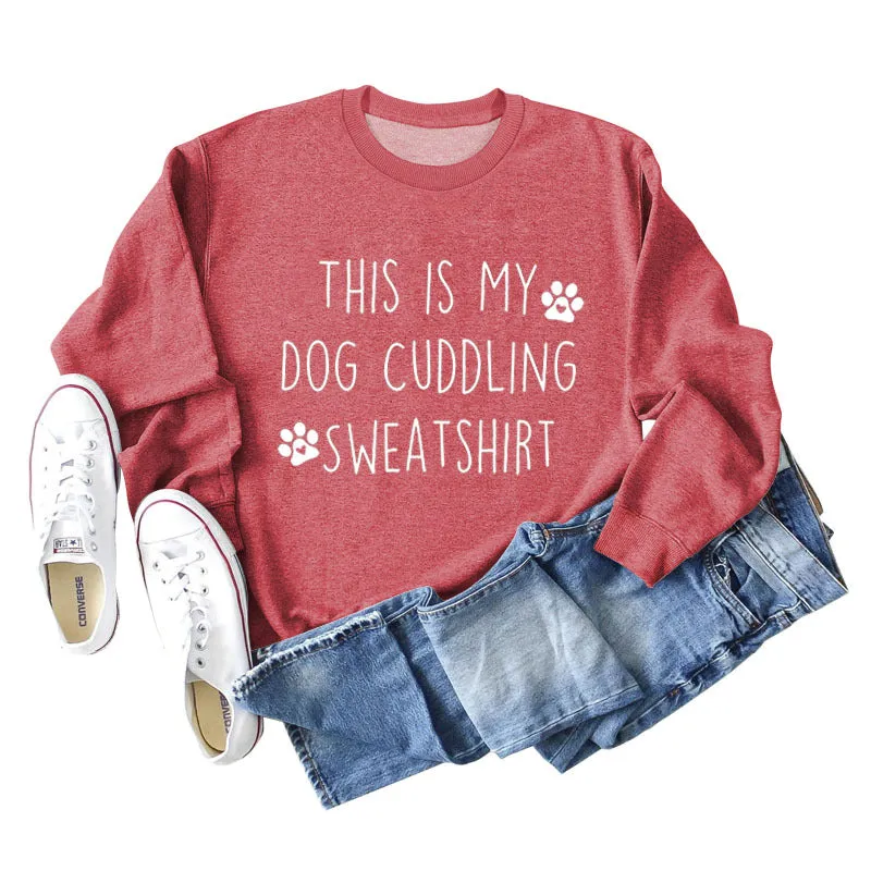 This Is My Dog Fashion Letter Dog Print Leisure Long Sleeve Large Sweater