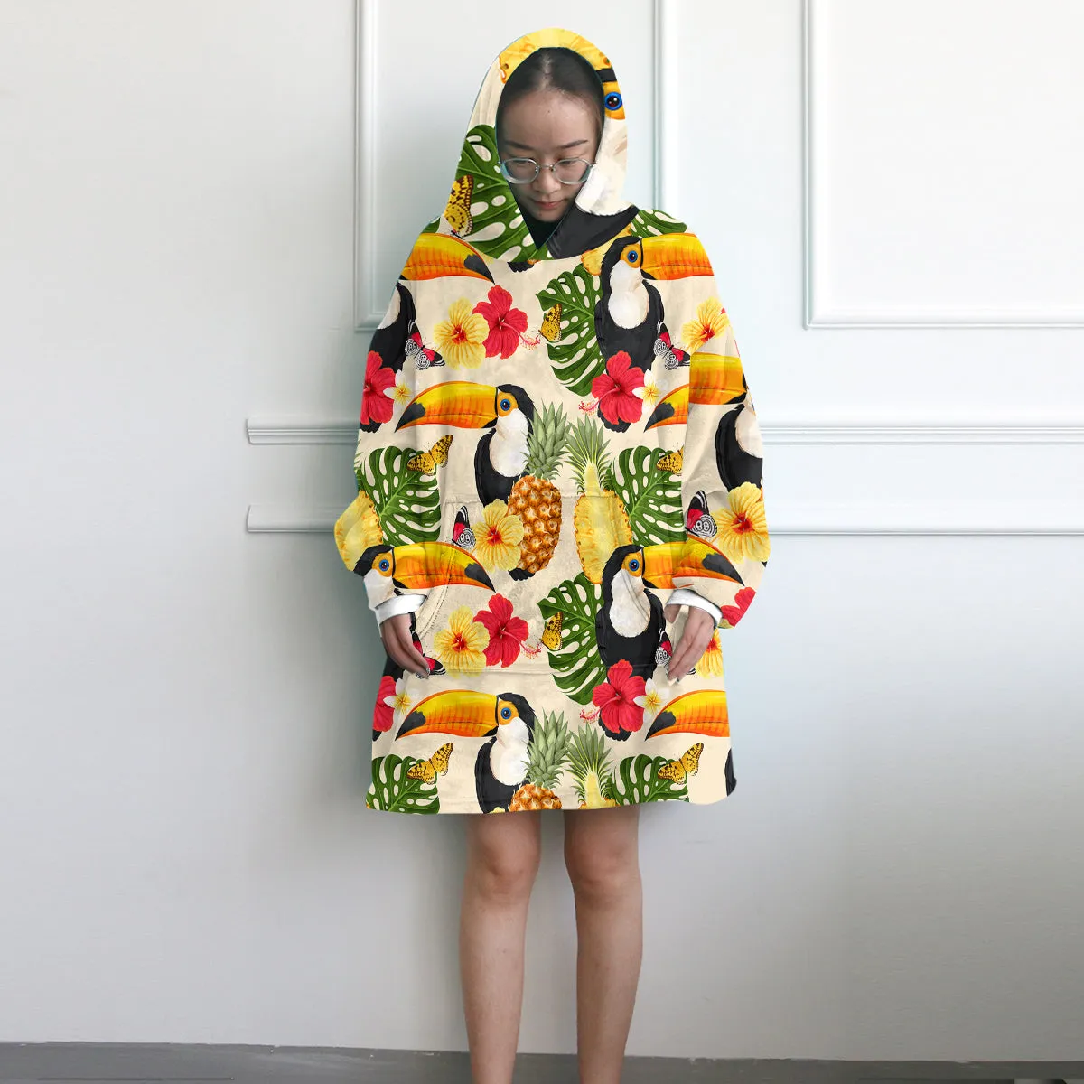 Tropical Toucan Wearable Blanket Hoodie