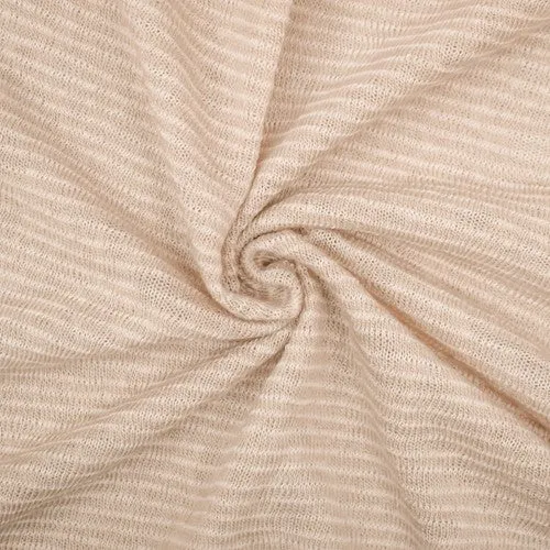 Vintage Beige/White Stripe Slub Knit Fabric