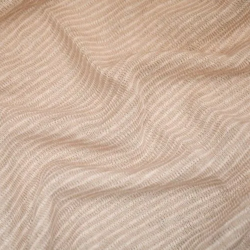 Vintage Beige/White Stripe Slub Knit Fabric