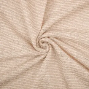 Vintage Beige/White Stripe Slub Knit Fabric