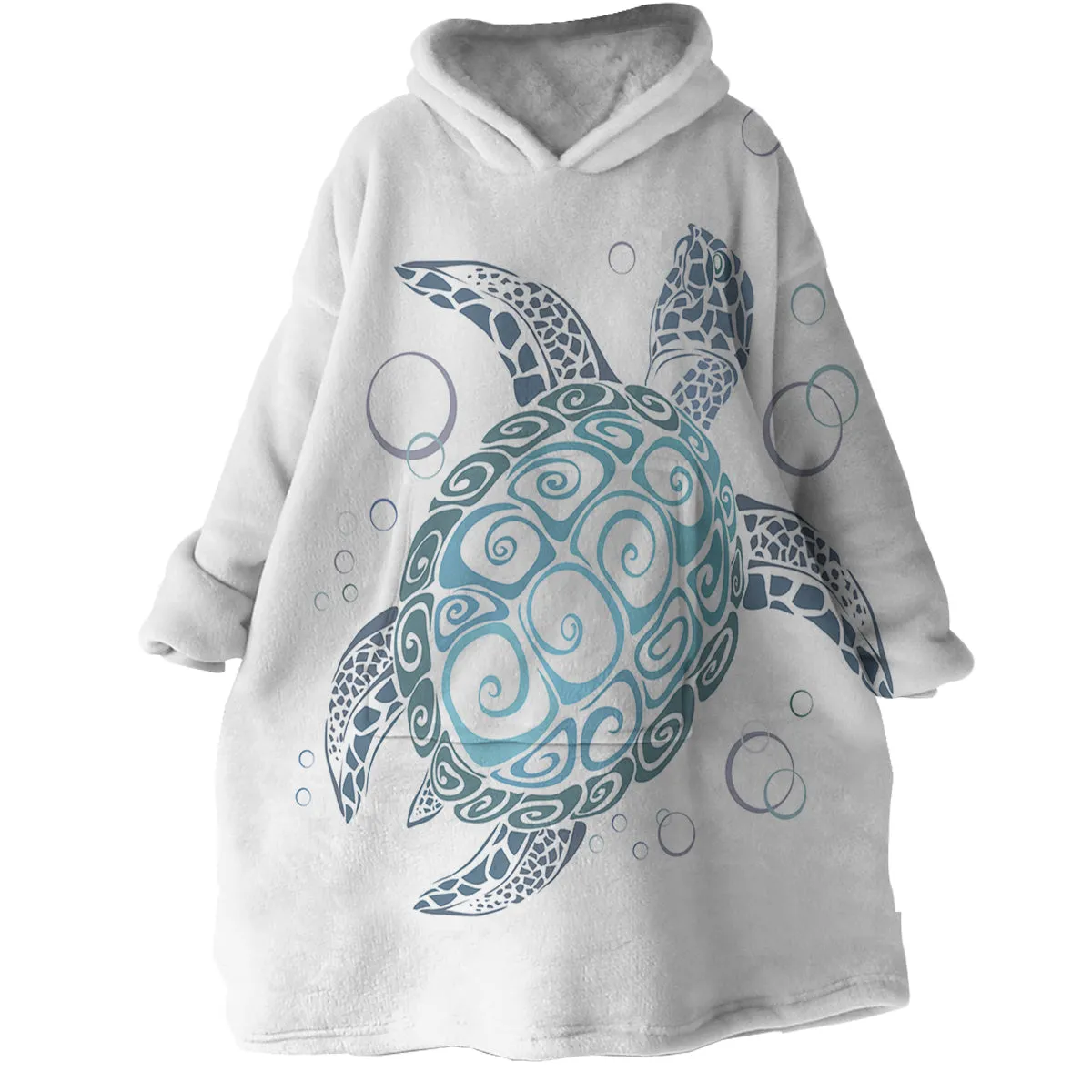 White Turtle Twist Wearable Blanket Hoodie