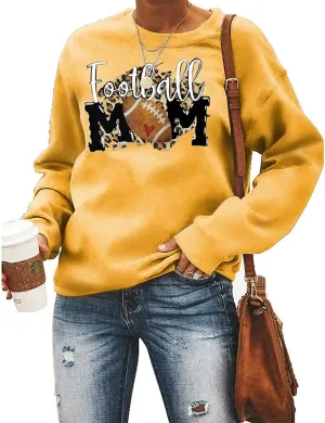 Women Football Mom Graphic Sweatshirt