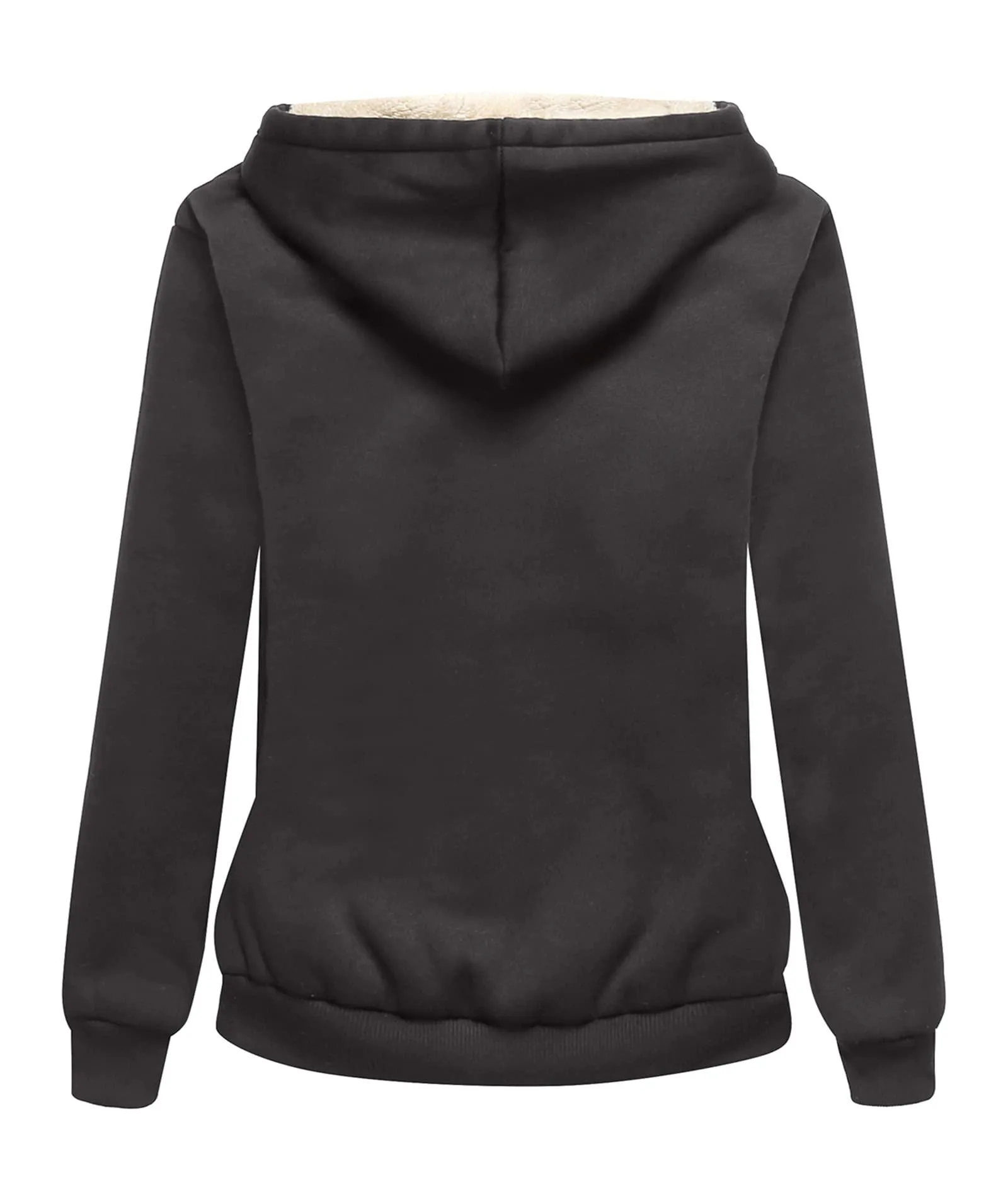 Women's Sherpa Lined Fleece Zip-Up Hoodie-ZPK006050