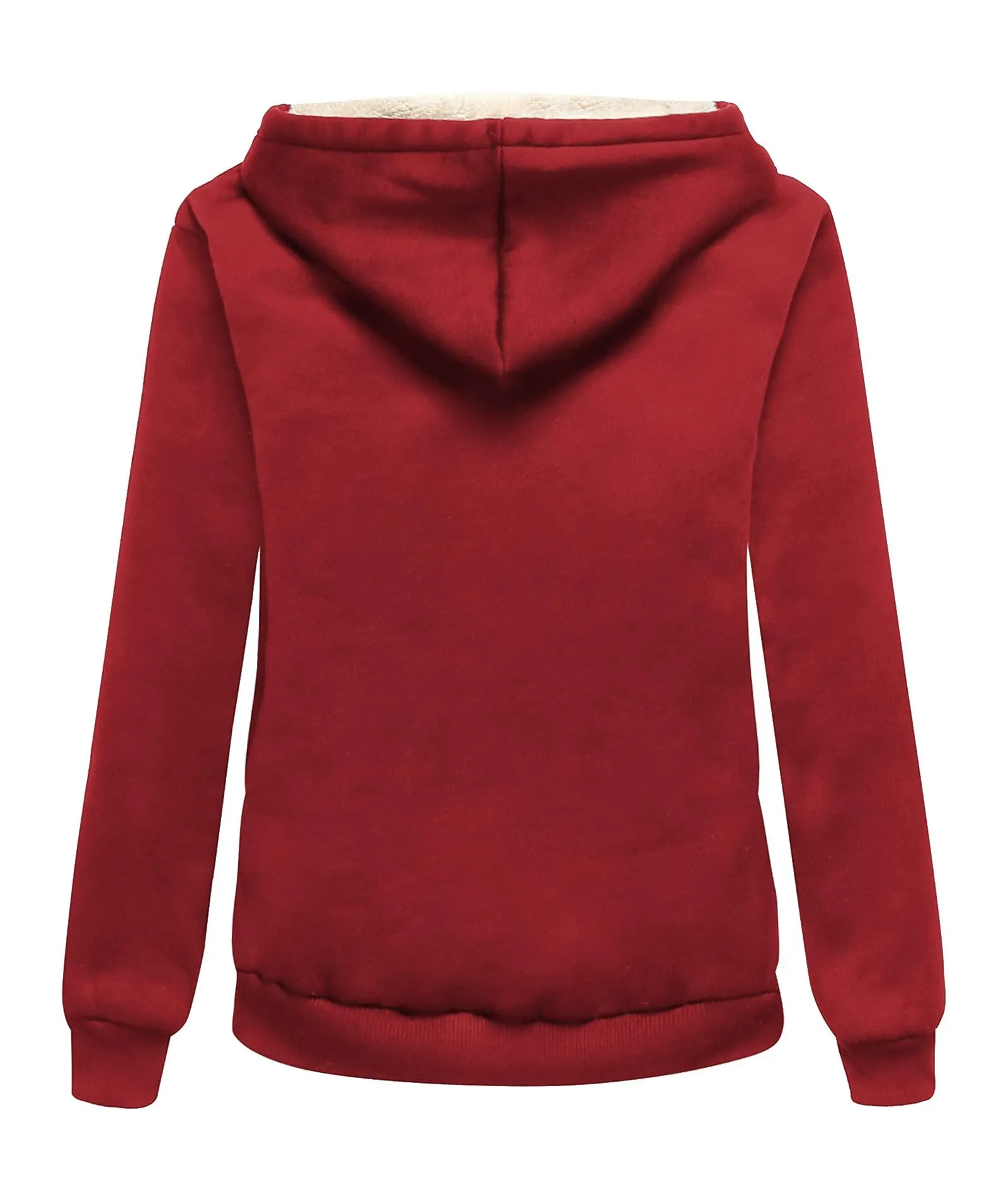 Women's Sherpa Lined Fleece Zip-Up Hoodie-ZPK006050