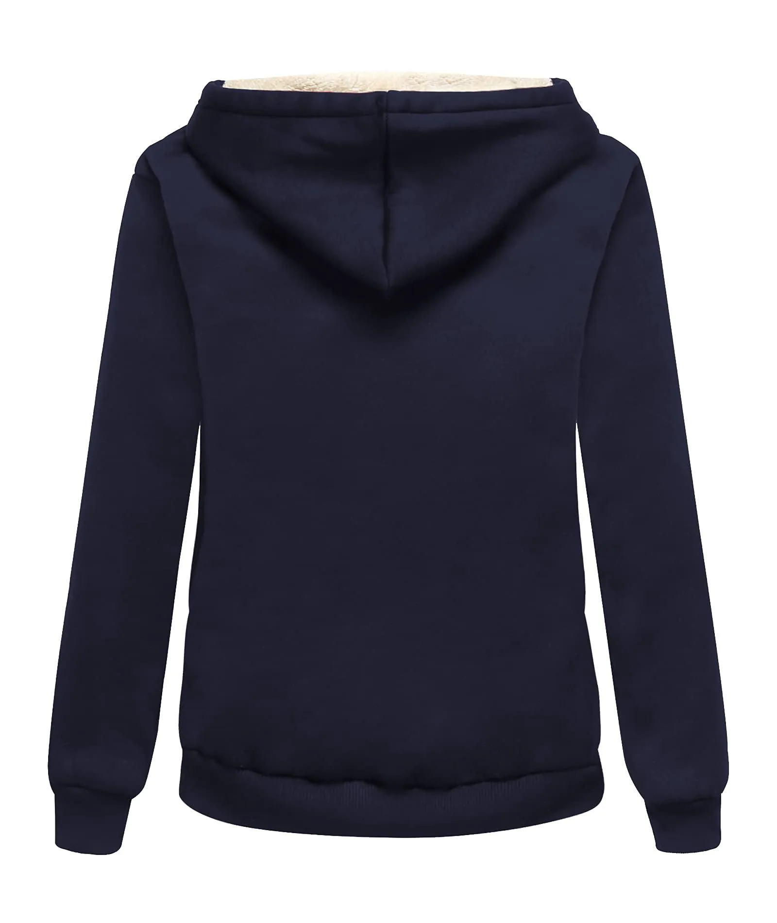 Women's Sherpa Lined Fleece Zip-Up Hoodie-ZPK006050