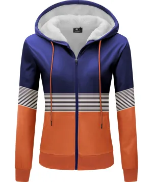 Women's Zipper Hooded Fleece Hoodie-ZPK006154