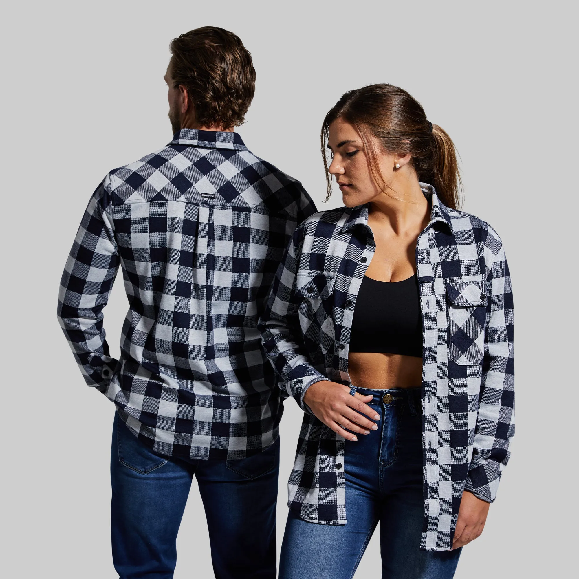 Woodsman Stretchy Flannel (Navy/White)