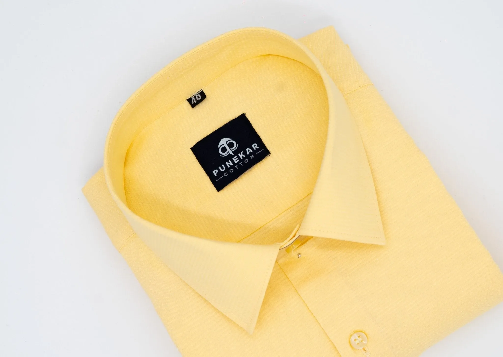 Yellow Color Twitter Lining Blende Cotton Shirts For Men