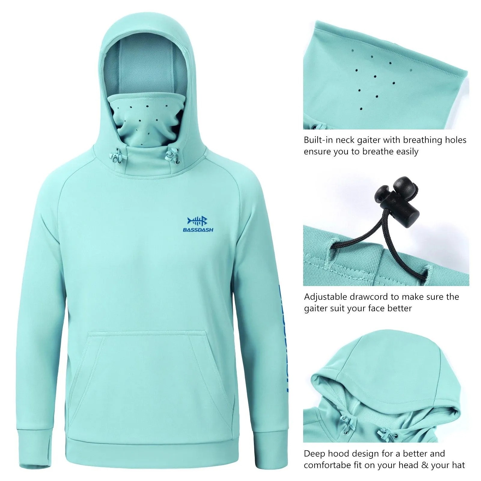 Youth Fishing Fleece Hoodie with Mask FS18Y